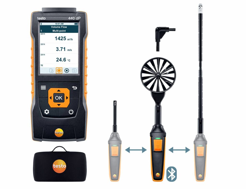 testo 440 dP Kit BT °C/UR%+m/s (16mm+100mm) - immagine 7