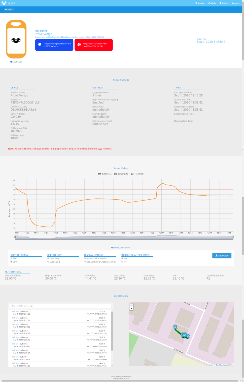 Pod Temp Verigo POD TEMP Data Logger Temperatura - immagine 2